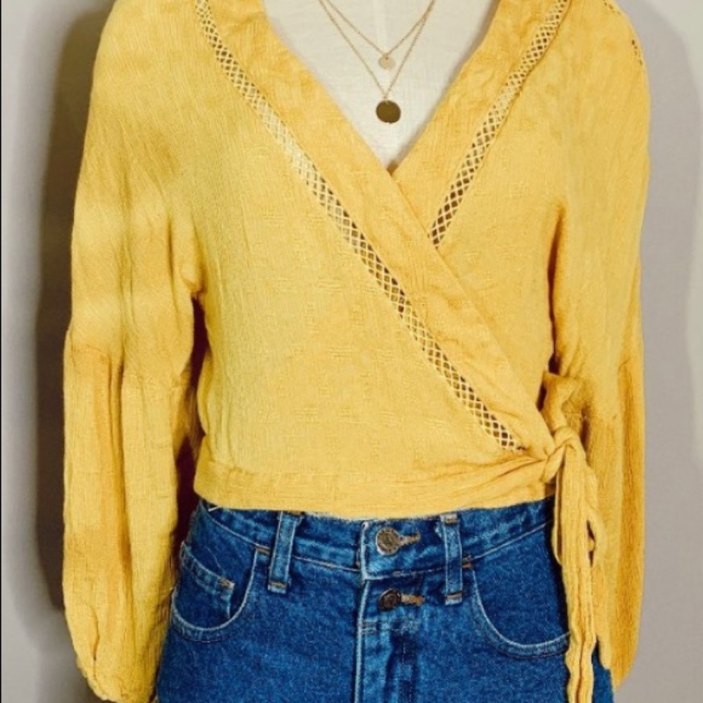 Yellow Wrap Top